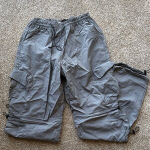 Garage Women's Gray Cargo Pants with Drawcords